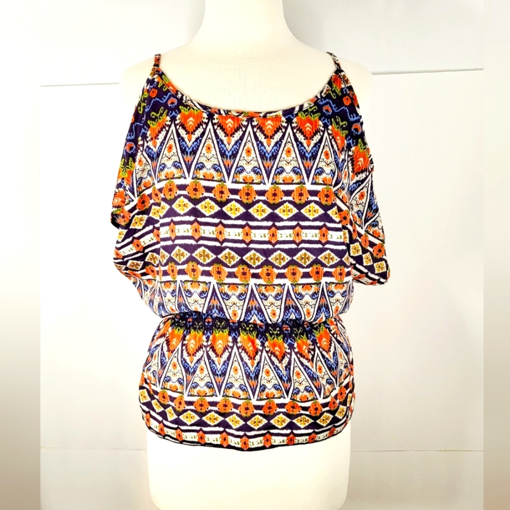 Papaya Cold Shoulder Blouse Small